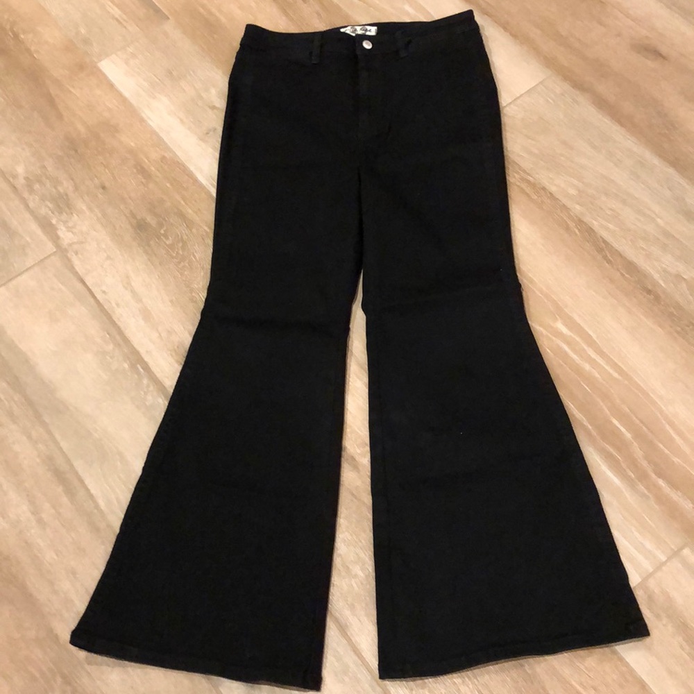 Free People Wide Leg Stretch Jeans 32/28 (32 Short